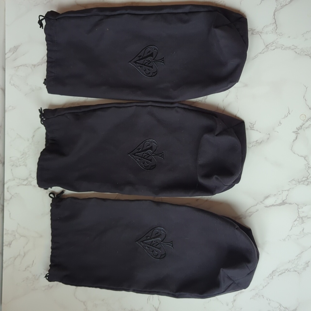 3 Ace of Spades Champagne Bags. Monogrammed Cloth w/ Drawstring Closure